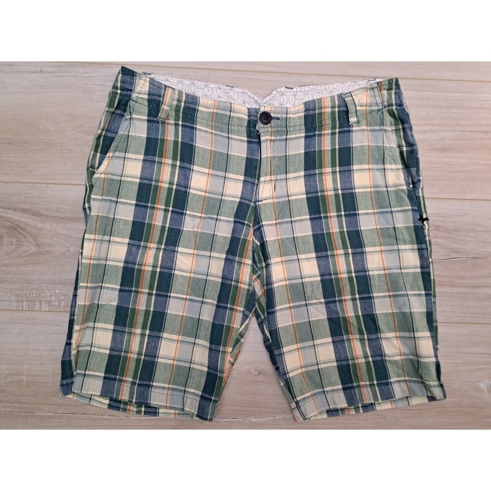 Hurley Plaid Y2K Junior Womens Bermuda Shorts Cotton Summer 2007 Size 9